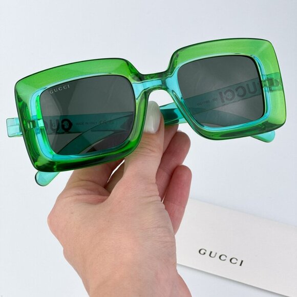 Gucci GG1718S 003 BRAND NEW Sunglasses Green Women Square